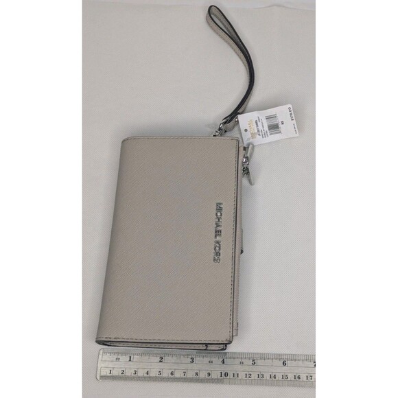 Michael Kors Jet Set Double Zip Wallet - Cement, Light, Beige, Neutral - Picture 6 of 7